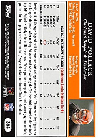 2005 Topps Football 364 David Pollack RC Cartão de estreia Cincinnati Bengals
