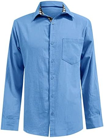 Camisas de linho zefotim para homens de manga longa camisas de vestido casual slim slim fit praia camisas…