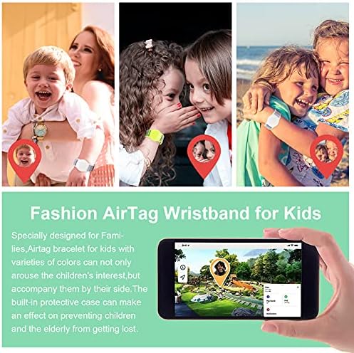 Pulseira para Airtag Kids, pulseira de GPS para crianças compatíveis com Apple Air Tag, Nylon Relógio Rastreador de banda Case Strap Acessórios para crianças adultas infantis, anti-perdido
