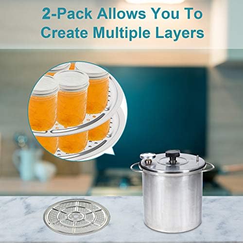 Fonllam 2pack Aço inoxidável Rack - Rack de 11 polegadas de panela de pressão para Canner de pressão - Compatível com Presto,