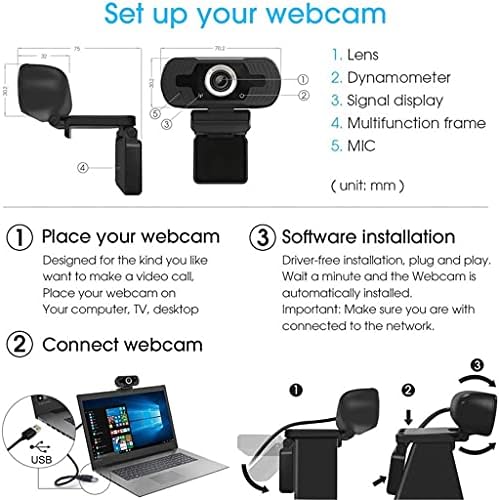 BHVXW Webcam 1080p Full Web Camera com Microfone Web Cam 1080p para laptop de computador para desktop