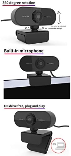 Webcam HD de 1080p, webcam de fluxo de microfones de redução de ruído, webcam USB HD para laptop para comprimidos de PC, usado