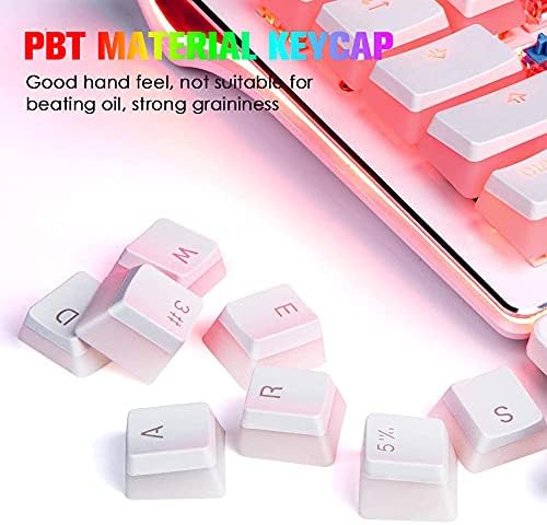 Manbasnake Pudding Keycaps Toço duplo PBT Keycap conjunto com camada translúcida, para 104 87 61 teclas de retroiluminamento
