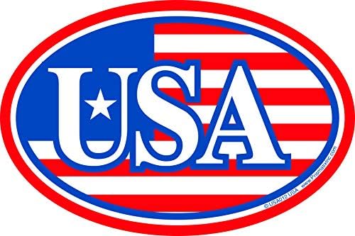 Ímã patriótico Prismatix - Bandeira Americana com cores brilhantes - ímãs duradouros para carros - decalques de geladeira