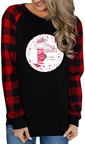 Camisas Feliz Natal para Mulheres Foto Tee Graphic Tops Treça de Natal Holida de Férias Snowman Snow T-Shirt Tee Tops