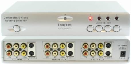 Shinybow - SB -5430 - 4x2 Composite/S -Video/Switter de roteamento de áudio