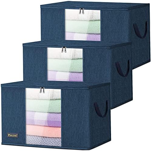 Baleine 3pk Premium Soft Premium Sacos de armazenamento de armário Oxford Para edredons, roupas de cama e roupas, bolsa de
