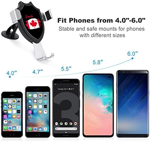 Suporte de telefone da bandeira do Canadá para o suporte de otimista de braço longo do carro Universal Celular Mount Compatible With All Smartphones