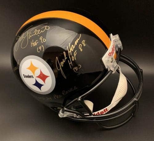 Jack Ham Lambert Andy Russell assinou Steelers F/S Capacete Hof PSA/DNA Autografado - Capacetes NFL autografados