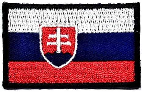 Kleenplus 3pcs. 1,2x2 polegada. Mini Country National Slovak Flag bordou Appliques Ferro em Sew On Patch Square Shape Stand Play