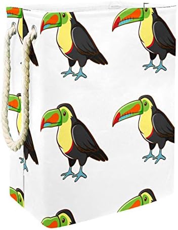 Deyya Cestas de lavanderia impermeabilizadas altas altas resistentes cestas de estampa de toucanos e touco para crianças adultos meninos adolescentes em quartos banheiro