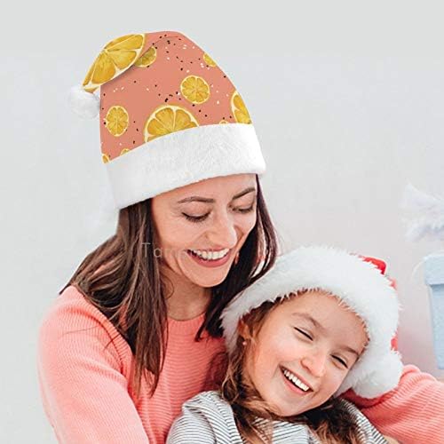 Chapéu de Papai Noel de Natal, chapéu de férias de Natal laranja para adultos, Hats de Natal de Comforto Unisex para Chapéus