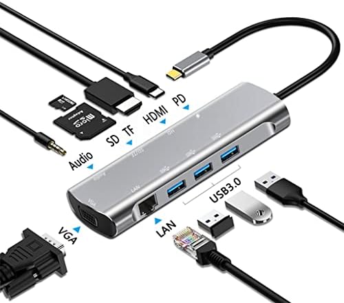Lhllhl tipo C a -compatível 4k 30Hz RJ45 USB 3.0 Adaptador tipo C Dock de cubo para divisor de laptop Pro Air