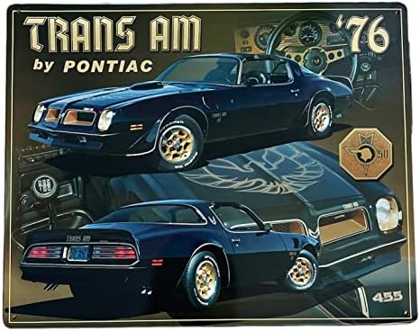 1976 Trans Am por Pontiac Metal Sign, Retro Garage, Man Cave Art, sinal de carro clássico retrô