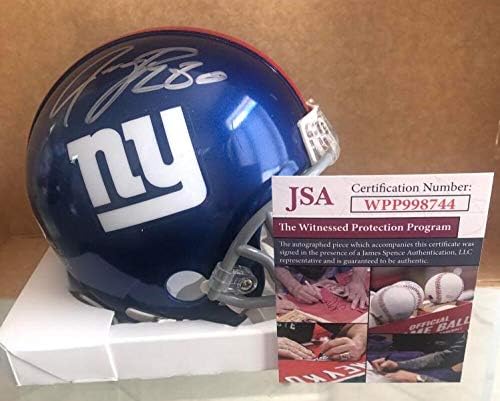 Jeremy Shockey New York Giants assinou o Mini Capacete Auto JSA testemunhou
