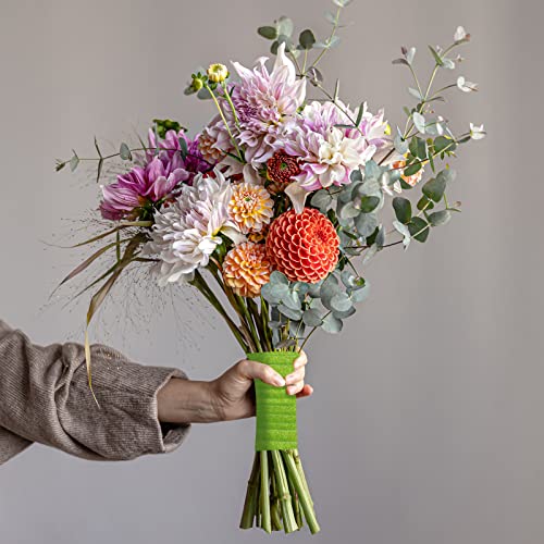 Max Shape 20 Rolls 1/2 polegada de 30 jardas de fitas florais para embrulho de haste de buquê, fita floral verde para projetos de artesanato de arranjo floral Corsages, buquê de casamento