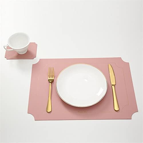 Ujhesw 6 pcs couro placemats montanhas de tabela tabela mato de tabela de mesa ocidental almofada de tigela para acessórios de cozinha