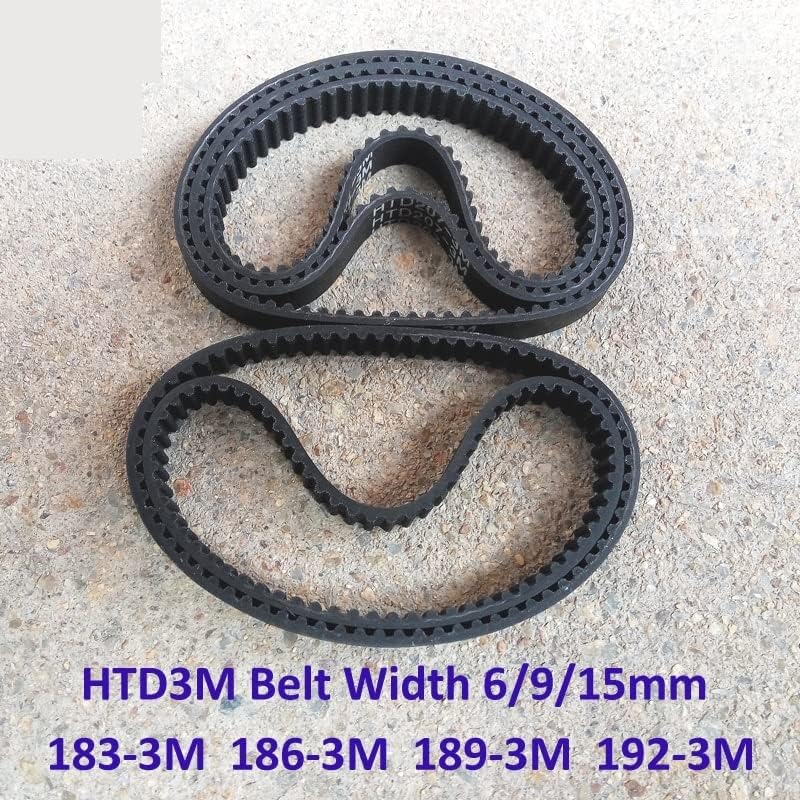 Axwerb Premium 10pcs Htd 3m Belts, comprimento 183/186/189/192 Largura 6/9/15mm Htd3m Polia síncrona 183-3M 186-3M 189-3M 192-3M