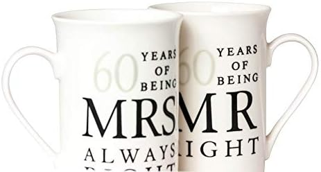Haysomsomss Ivory 60º aniversário Mr Right & Mrs sempre