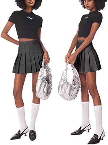 Mini-saia plissada Saias de tênis de cintura alta Skorts For Women Girls Salia de torcer de uniforme escolar com