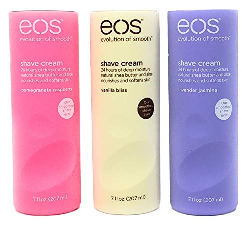 EOS Ultra Ultra Hidration Shave Cream Variety Pack: Pomã -Rasber, Jasmim de Lavanda, Vanilla Bliss - 3 x 7,0 onças