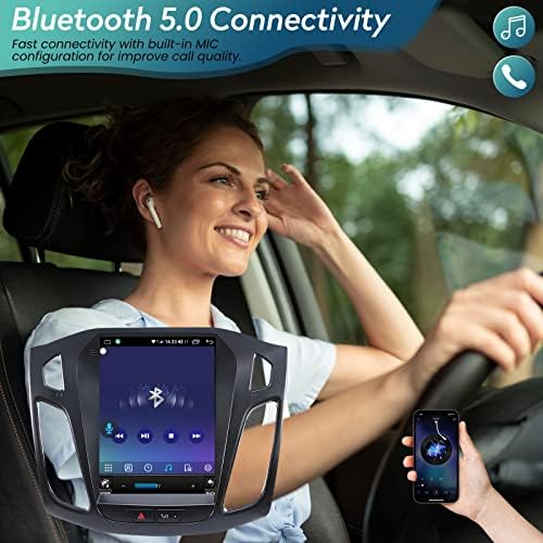 Rádio estéreo de carro Ford Focus 2012-2018 com CarPlay/Android Auto 10,4 polegadas IPS Touch Screen Android 11 Car Radio 2G RAM 32G ROM com Navigação GPS Bluetooth WiFi Mirror Link Backup Camera