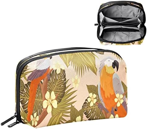 Folhas tropicais naturais Organizador eletrônico de tucano floral, caixa de proteção à prova de choque, bolsa de bolsa de organizador