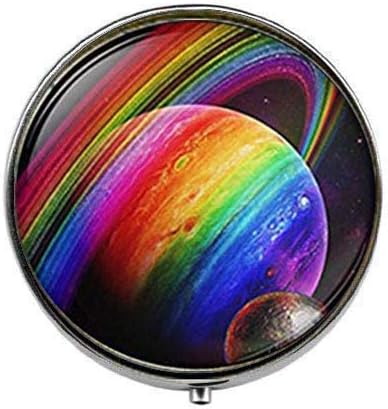 Arco arco -íris de arco -íris - caixa de comprimidos de foto - caixa de pílula de charme - caixa de doces de vidro