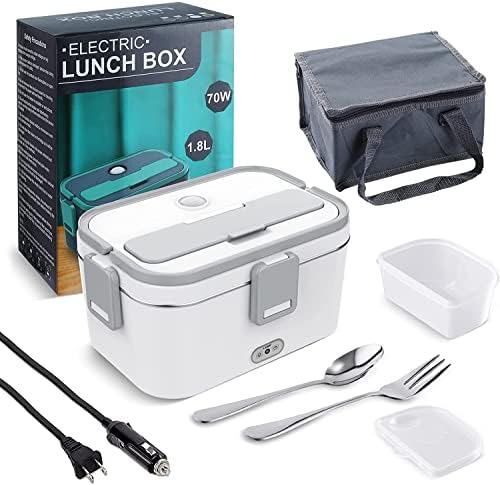 Tuhood Electric Lanch Box [Atualizado], mais quente de alimentos portáteis de 70W, contêiner de 1.8L para homens, 3in1 para escritório/carro/caminhão,