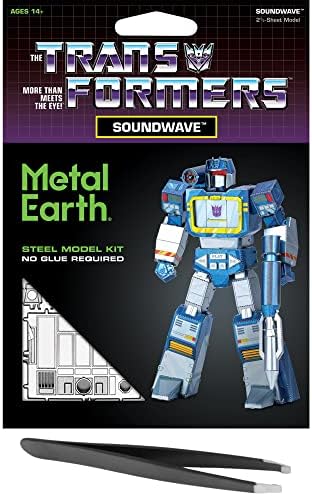 Metal Earth Fascinations Transformers Soundwave Color 3D Metal Model Kit Pacote com pinças