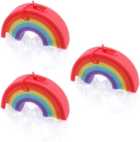 Minkissy 3pcs Banho de arco -íris esponja esponja arco -íris loofah lavadora de crianças escovas de chuveiro Bolas de