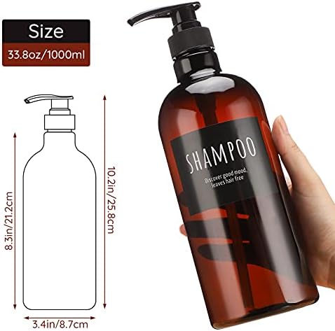 Segbeauty 3pcs Shampoo Garrafas de condicionador de shampoo e cabeça da bomba de dispensador de loção, 33,8 oz de garrafas de bomba
