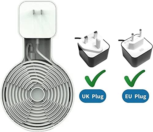 Sintron 2x Montamento de parede Branco para Echo Dot 3, Smart Home Outlet Mount Stand para Echo Dot Dot 3rd Generation Speaker, acessórios para economizar espaço sem fios bagunçados