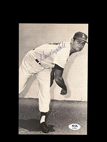Don Drysdale PSA DNA CoA assinado 9x6 Photo Dodgers Autograph - fotos autografadas da MLB