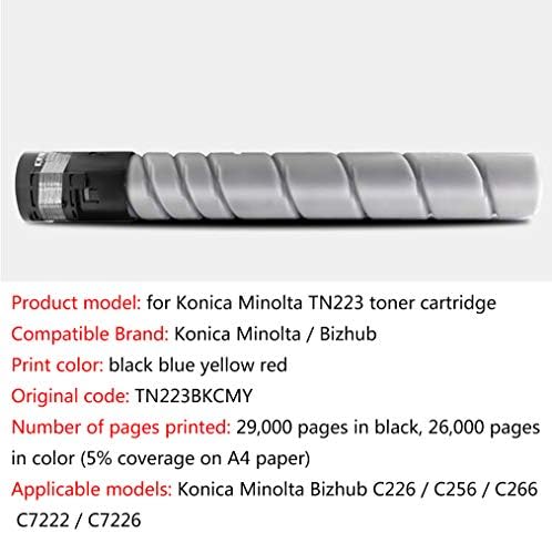 O cartucho de toner TN223 é compatível com Konica Minolta Bizhub C226 C256 C266 C7222 C7226 CARTRIDGES COURIADORES,