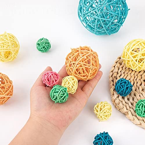 FRAMENDINO, 24 embalagem colorida de vime de vime Bolas decorativas Bolas de vaso de vaso de vasos de vasos de vaso de vaso de