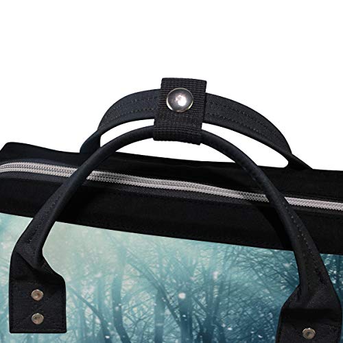 Backpack de mamãe para bebês para cuidados com o bebê, Winter Floresta de inverno Floresta de inverno Multifunção de viagem