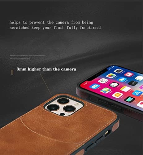 Drxve Fashion Wallet Cartão de crédito Slot Back Cover para iPhone 13 Pro Max 12 mini 11 xr x xs 7 8 Plus 14 Pro Max Luxury PU Cheather Case, Brown, para iPhone 14Max