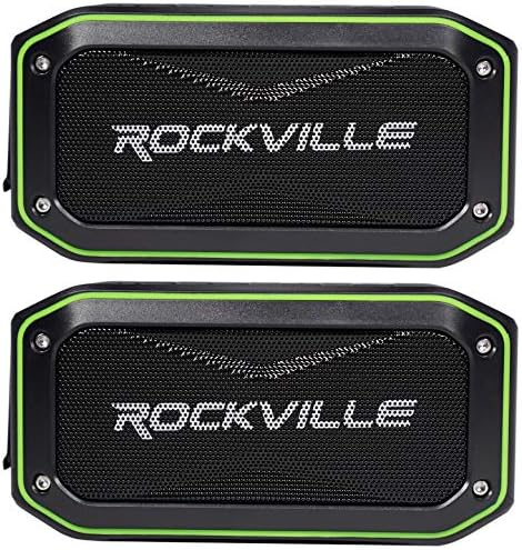 Rockville Rock em qualquer lugar de alto -falantes portáteis à prova d'água Bluetooth+TWS Linking