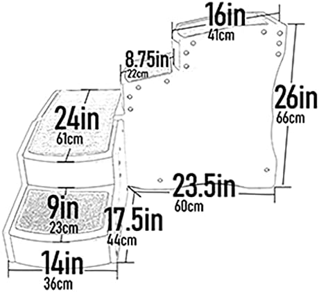 Equipamento de animais de estimação Escada de cama de etapa fácil para gatos/cães, ajusta -se em ambos