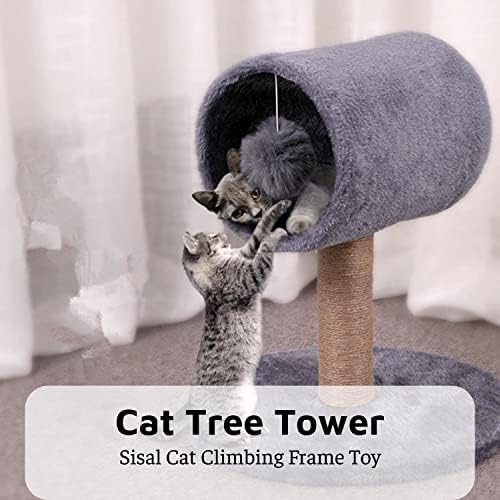 Postagem de arranhões para gatos adultos - Torre da árvore de gatos Cat Postagens de arranhões Garra Scratcher com Bola pendurada Toys Interactive Ball Cordão mobiliária durável