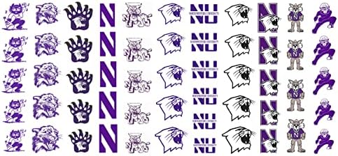 Equipe de esportes para decalques de futebol da Northwestern College Nail Art - Qualidade do salão!
