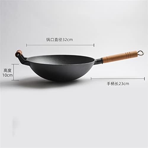 HGGDKDG Cozinha Ferro fundido wok tradicional antiaderente a gás de cozinha wok multifuncional frigideira pan kitchingware (cor: a, tamanho