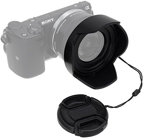 Kit de lente reversível Fotodiox para Sony E PZ 16-50mm F3.5-5.6 Lente de zoom de potência de montagem es, capa de flor de tulipa