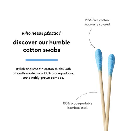 The Humble Co. Natural Bamboo Cotton Swabs - cotonetes naturais de algodão e broto de algodão ecológico e sustentável para