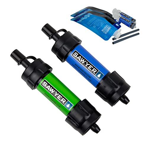 Sawyer Products SP2101 Mini Sistema de Filtração de Água, 2 pacote, azul e verde