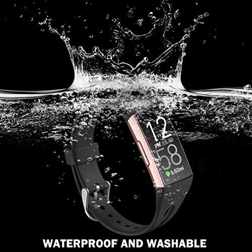 Ouwegaga Compatível para Fitbit Charge 4 Bandas para mulheres homens carregam 3 pulseiras de pulseiras pretas pequenas