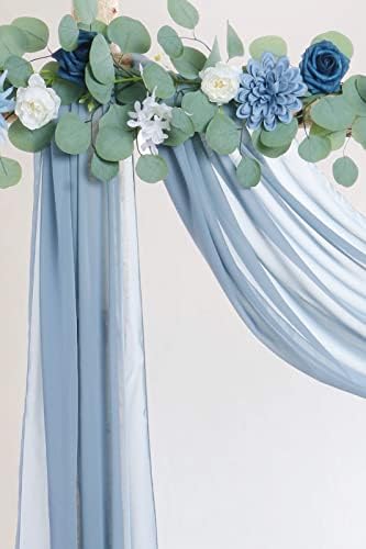 Runner de mesa de 20 pés de 20 pés, Chiffon Fabric Wedding Arch Drapeing Painéis de tecido Chiffon, Draxas de tecido