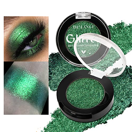 Evasões verdes únicas brilhantes, de'lanci altamente pigmentado glitter olho metálico, sombra de glitter verde da floresta
