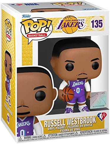POP NBA: Lakers - Russell Westbrook Funko Pop! Figura de vinil, multicolorida, 3,75 polegadas